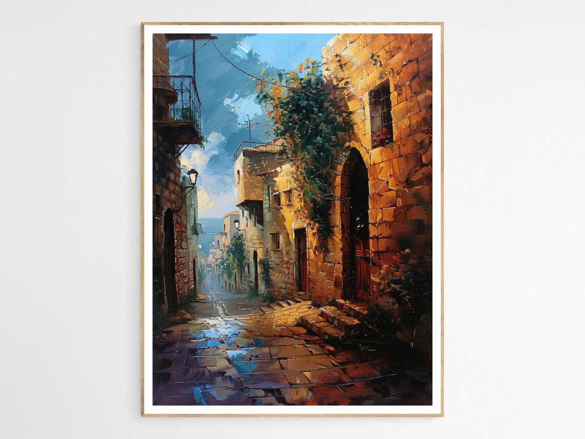 Vintage Bethlehem Art Print, Jerusalem Travel Poster