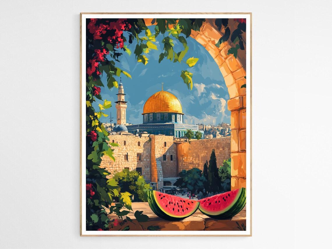 Glow Of Palestine, Alaqsa Watermelon Art Print