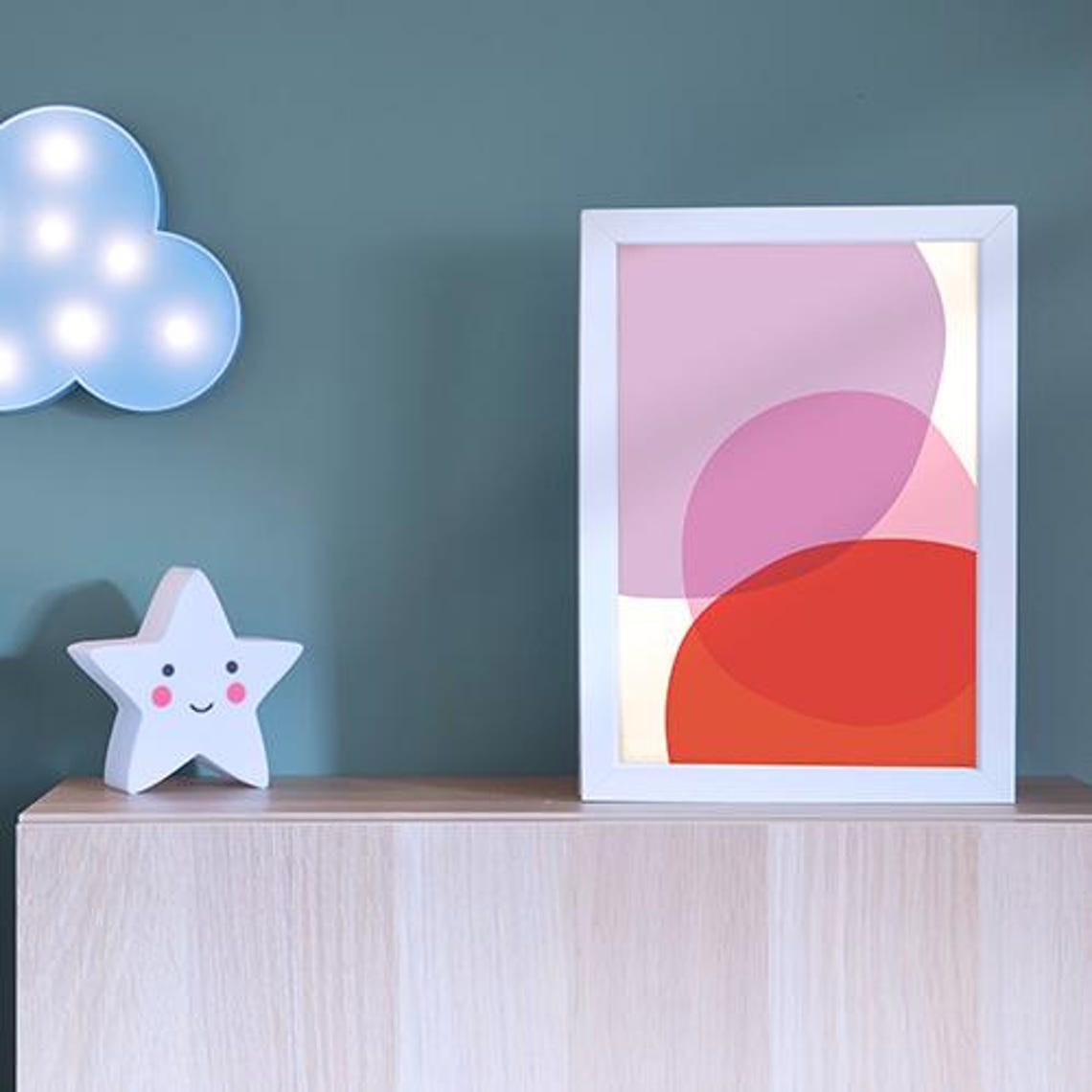 Three Circles Minimalist Abstract Art Modern Abstract Shapes Bold Shape Wall Decor Child Bedroom Decor Trendy Print - Image 2