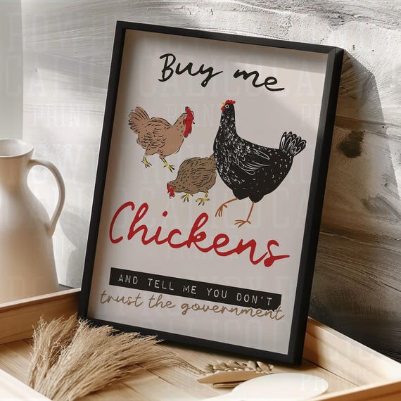 Buy Me Chickens And Tell Me Western Vintage Style Prints Minimalist Neutral Colors Trendy Wall Art Posters Tan