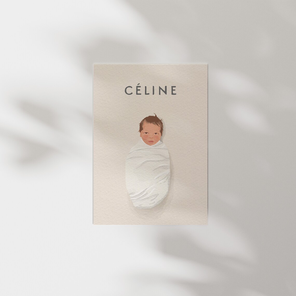 Personalized Baby Name Portrait With Swaddled Newborn Poster - Image 2
