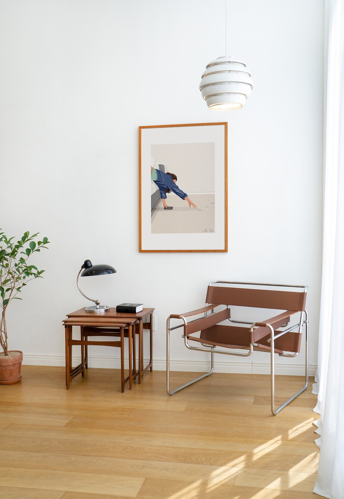 Woman Reaching for Her Phone From Bed in a Funny Sleepy Poster - Image 3