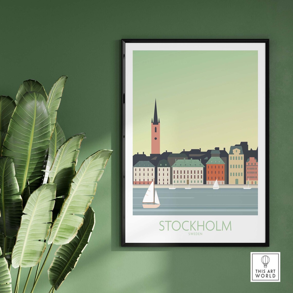 Stockholm Sweden Travel Poster, Scandinavian Wall Art - Image 2