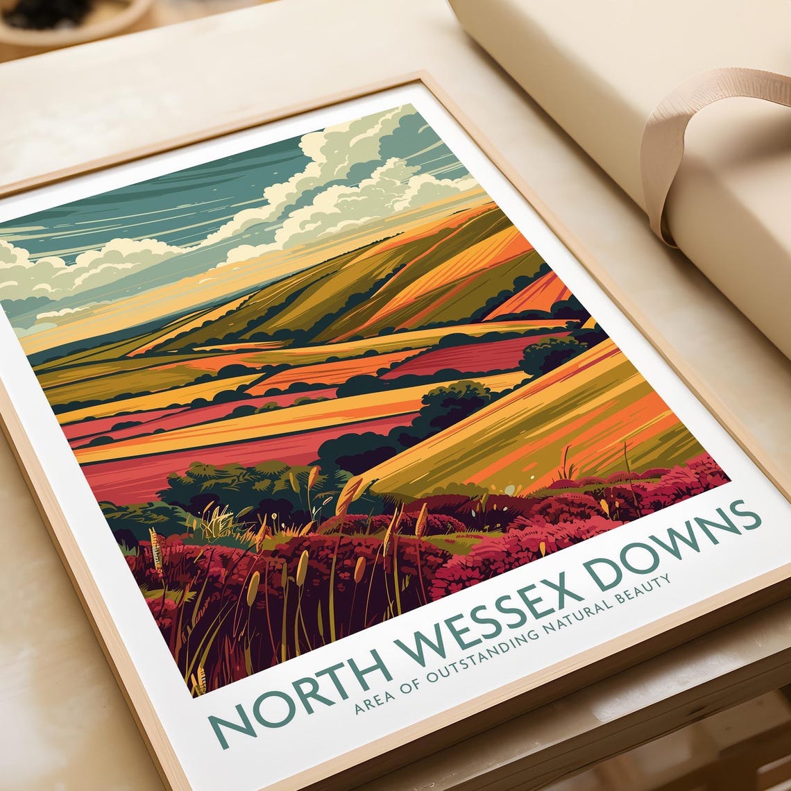 North Wessex Downs Travel Print Wessex Downs Travel Print Wall Art Aonb Wall Hanging Home Decor Wessex Downs Art Lover Gift Birthday Present