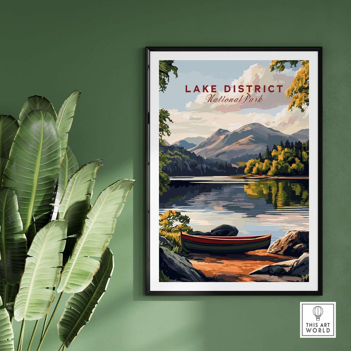Lake District Travel Poster, Landscape Illustration - Image 2