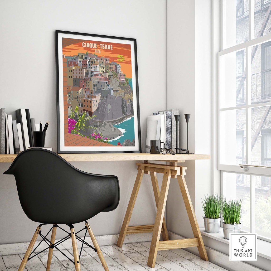 Cinque Terre Italy Cliffside Village Sunset Seaside Vista Poster - Image 4