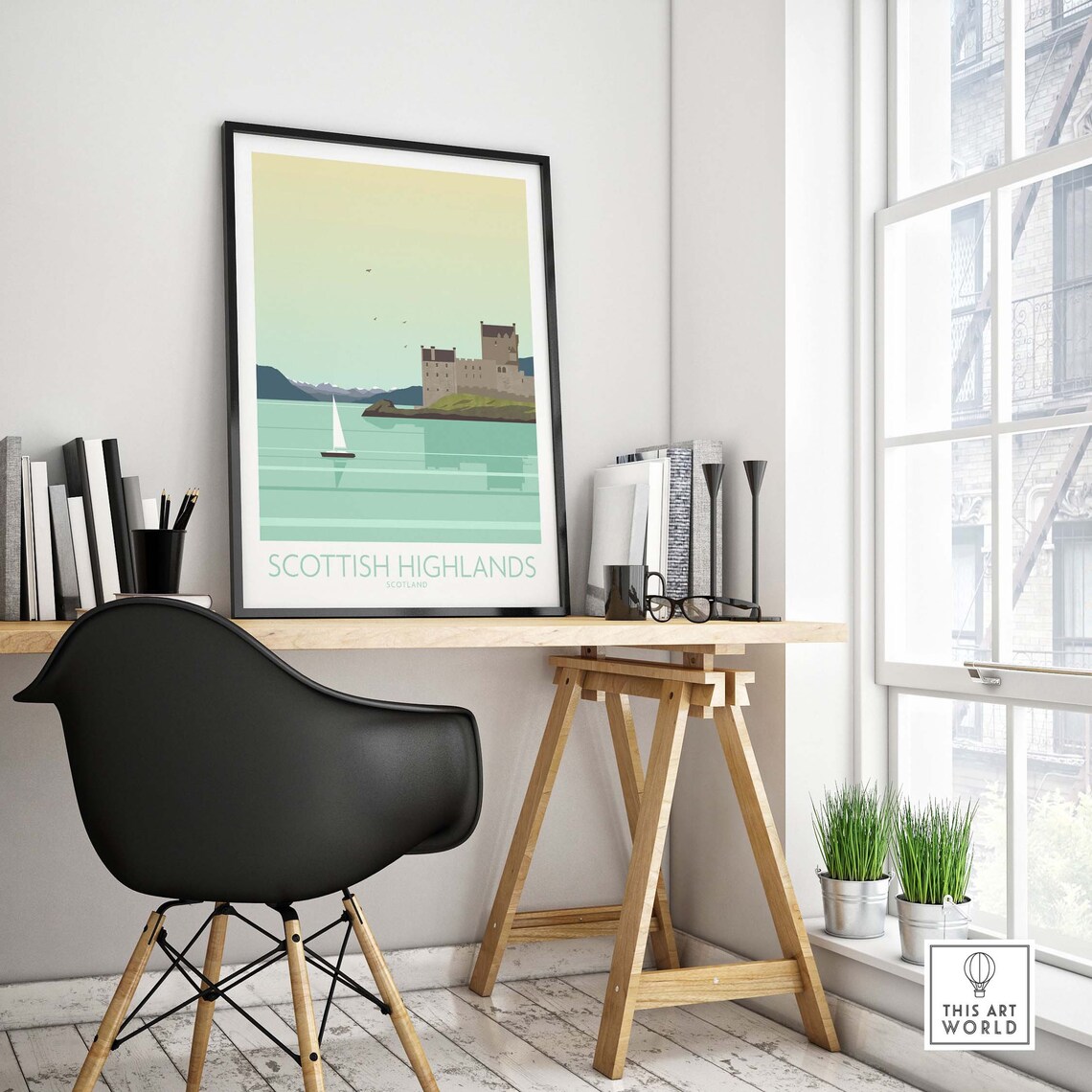 Scottish Highlands Minimalist Travel Poster Art Print - Image 4