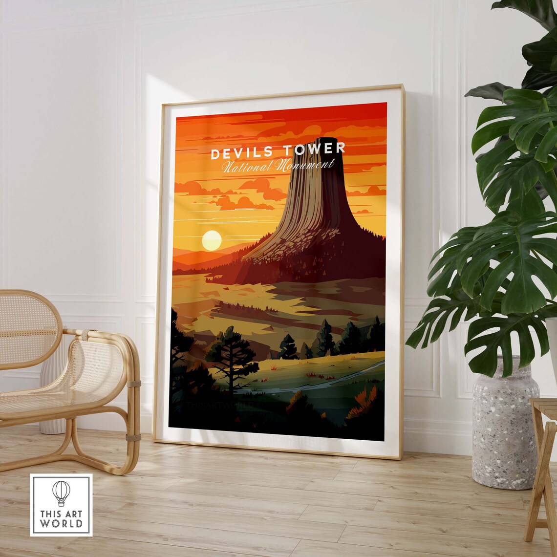 Devils Tower Travel Poster Art Print, Wall Decor - Image 3
