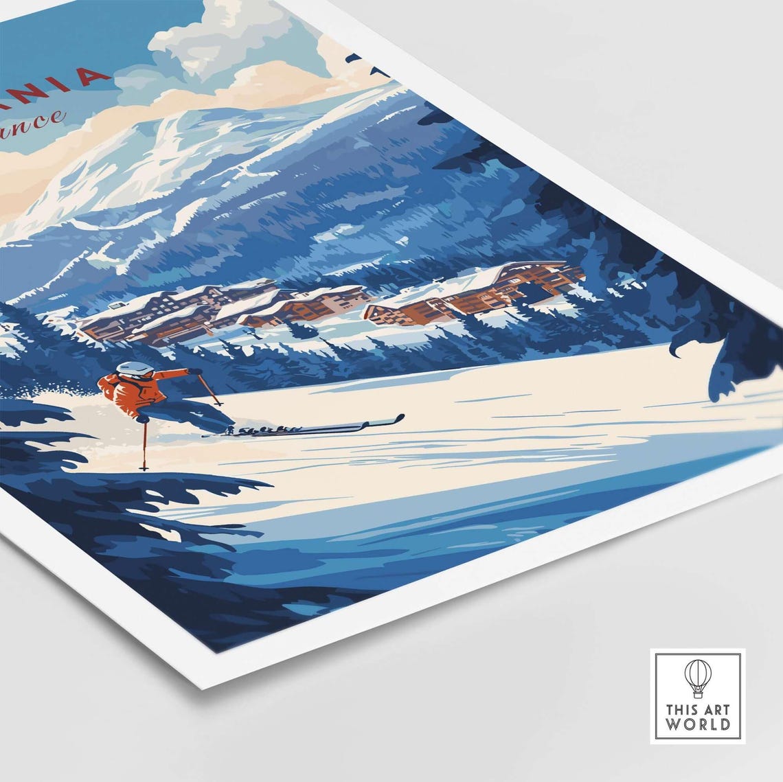 La Tania Ski Lodge, Winter Sports Art Print - Image 5