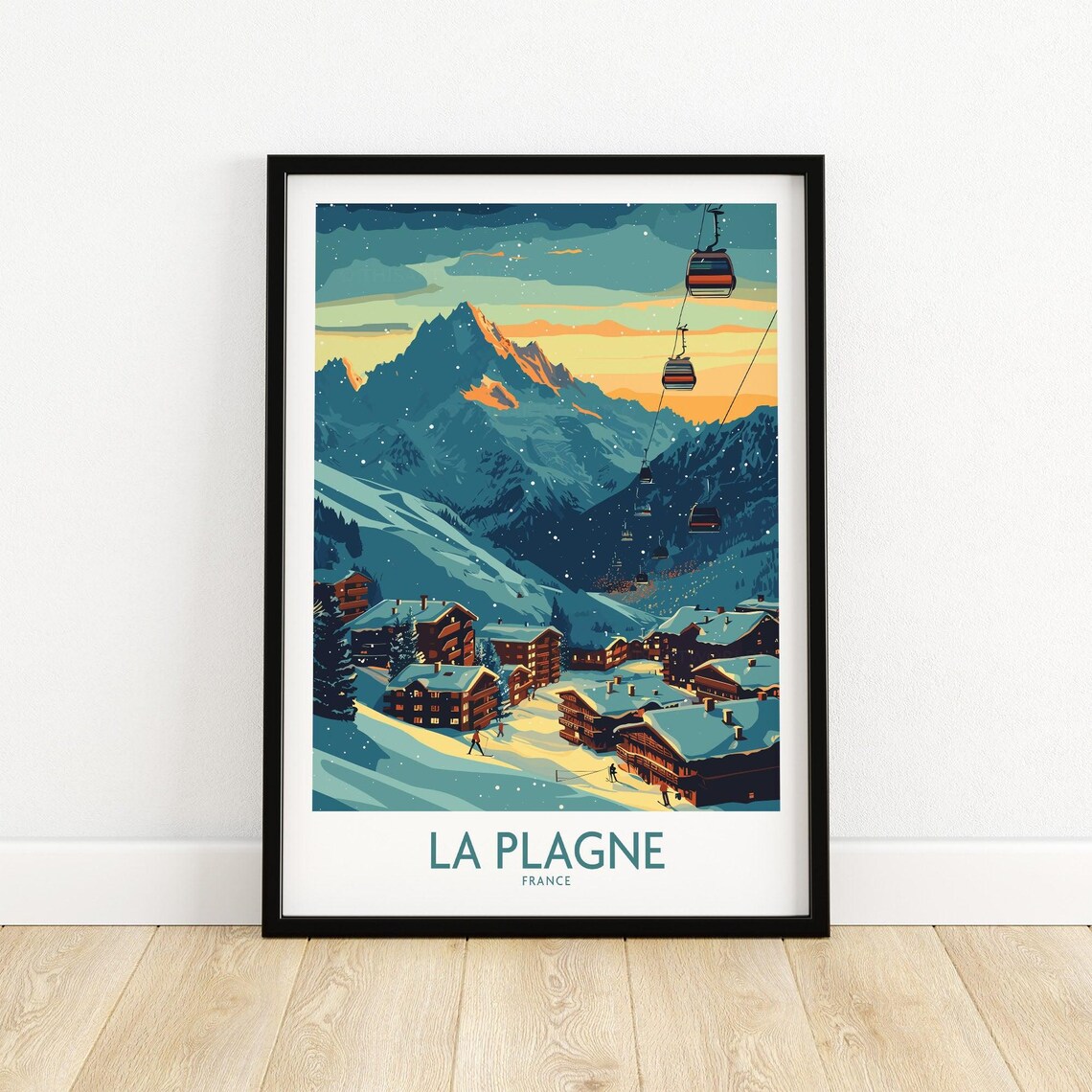La Plagne Poster, France Ski Lodge Art Print - Image 5