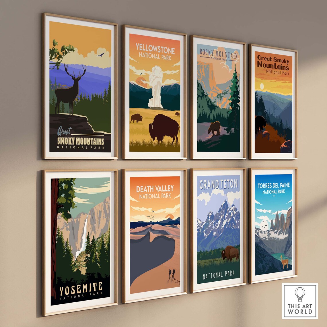 Smoky Mountain National Park Travel Poster Art Print - Image 3