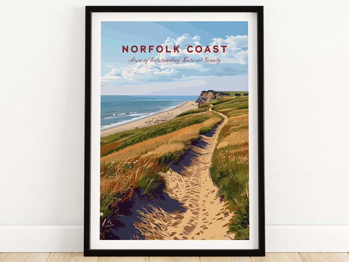 Norfolk Coast England Winding Dune Path Seaside Walk Art Poster
