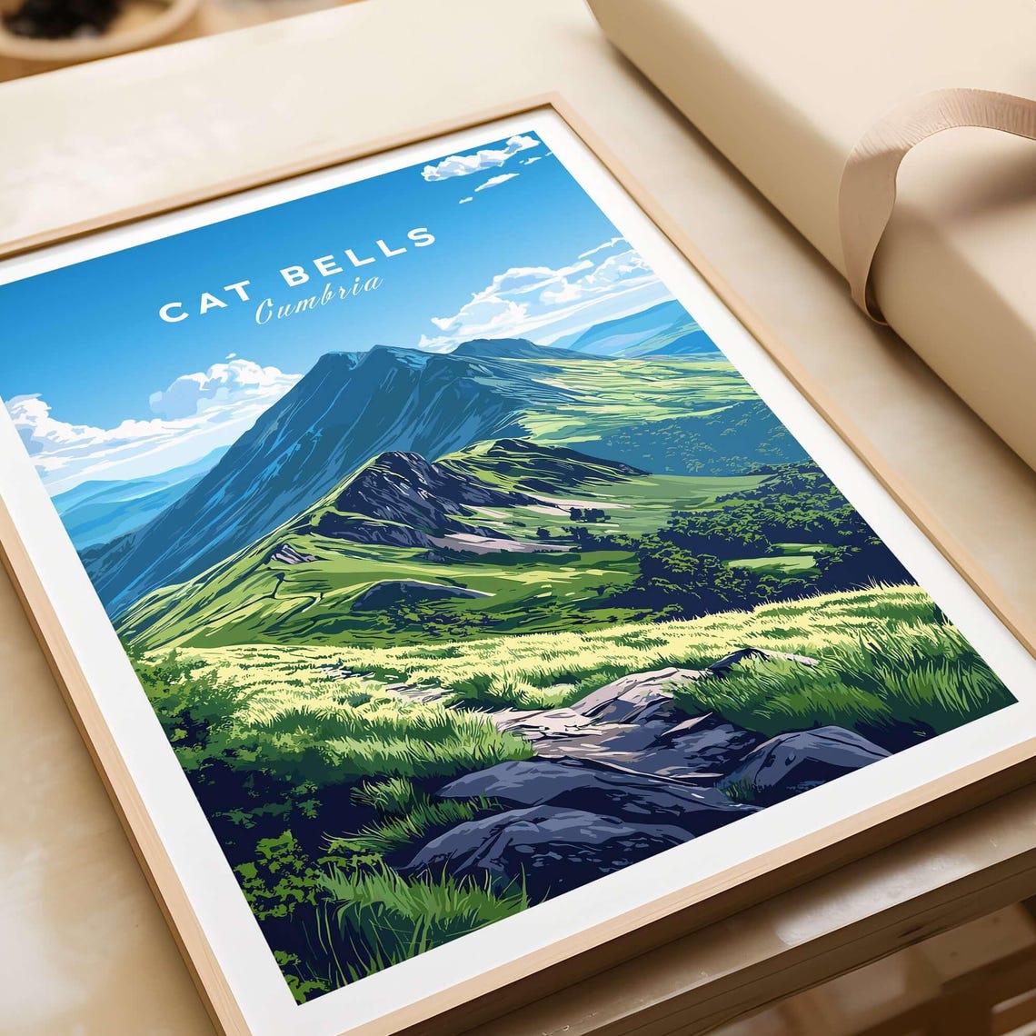 Cat Bells Cumbria Lake District Ridge Green Summit Trail Poster - Image 4