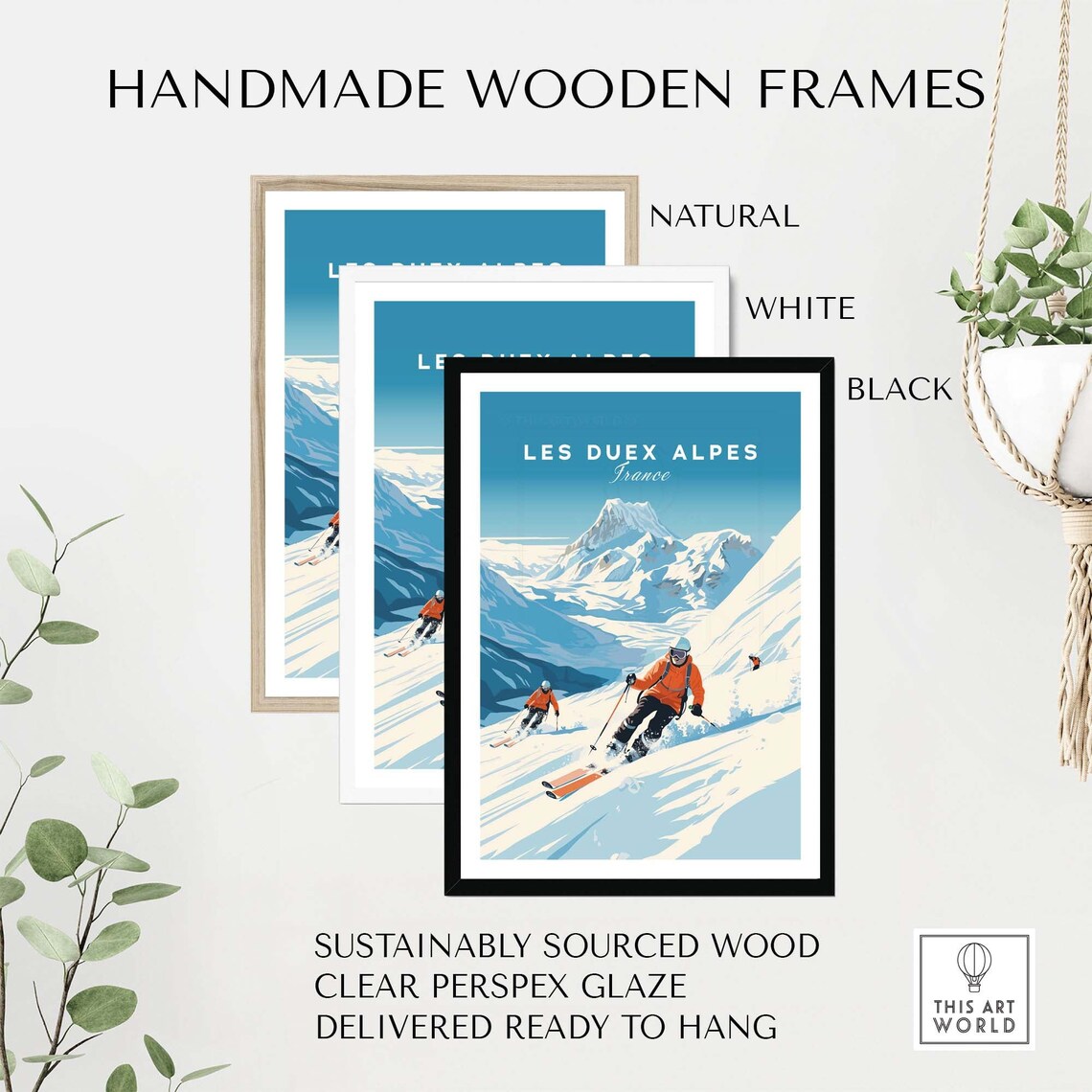 Les Deux Alpes France Travel Poster, Wall Art Print - Image 4