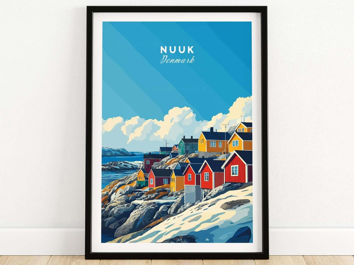 Nuuk Greenland Travel Gallery Wall Display Vintage Arctic Poster - Image 2