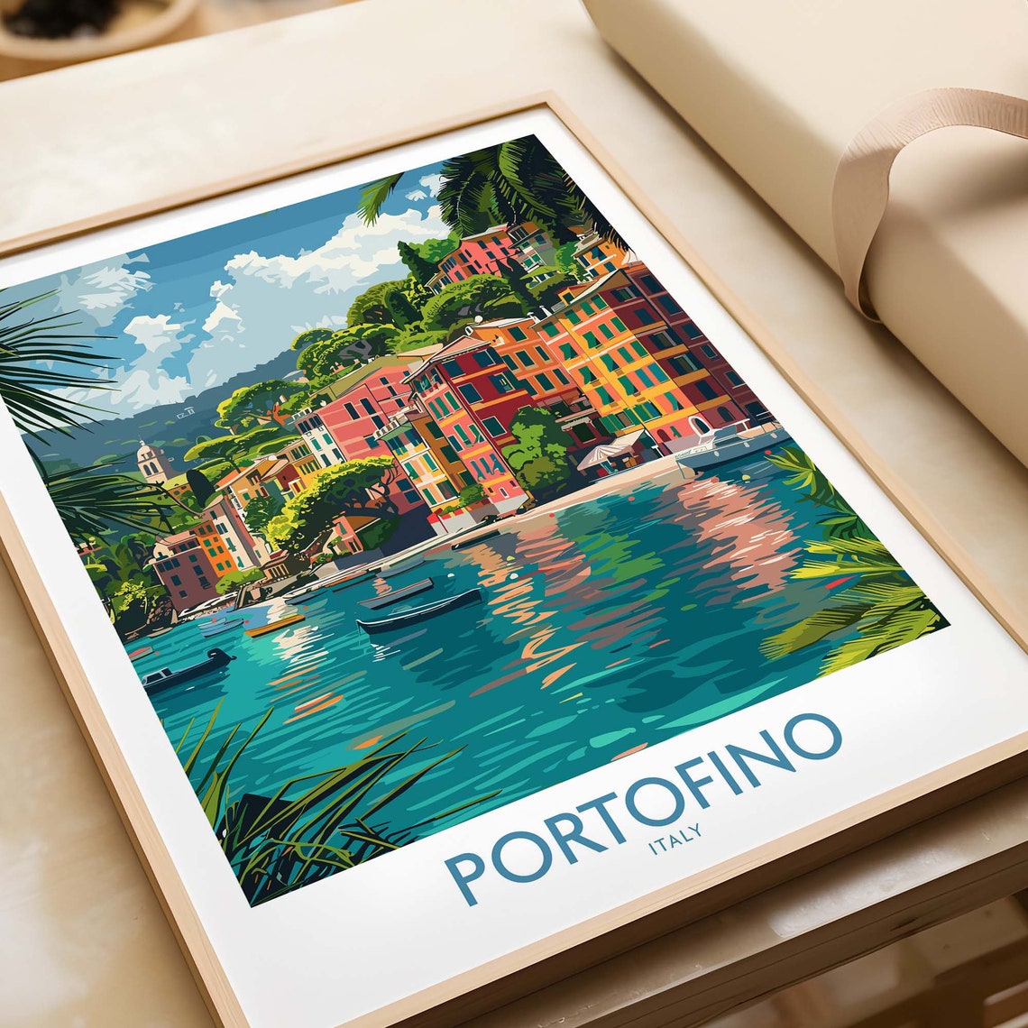 Portofino Print Italy Italy Travel Poster Portofino Artwork Poster Gift Italy Home Decor Portofino Illustration Art Lover Italy Print
