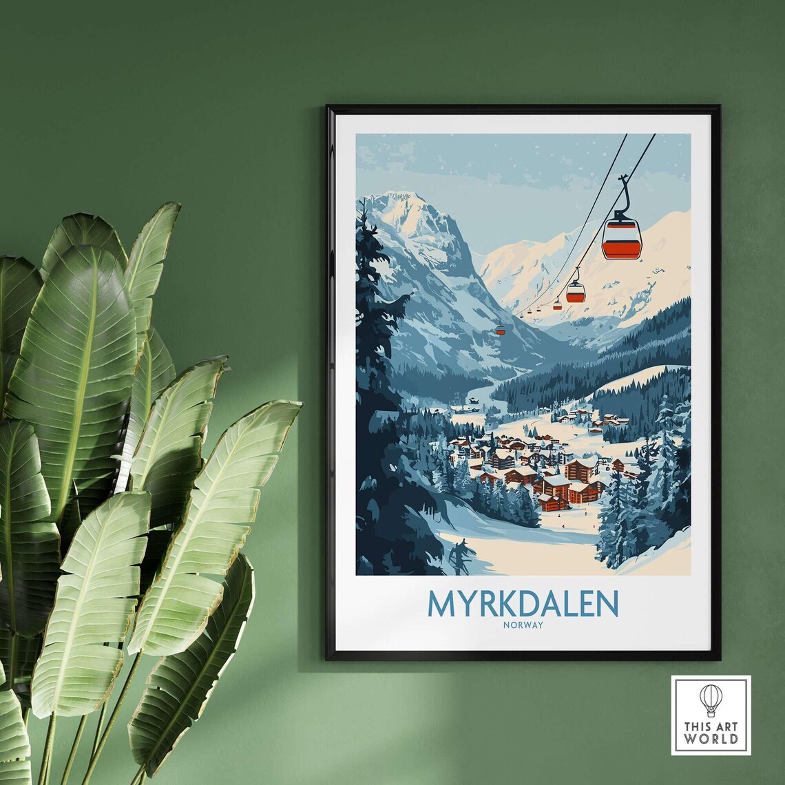 Myrkdalen Ski Poster, Stunning Landscape Art - Image 2
