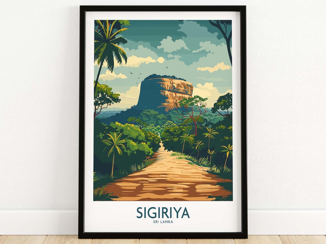Sigiriya Sri Lanka Travel Poster, Wall Art Print
