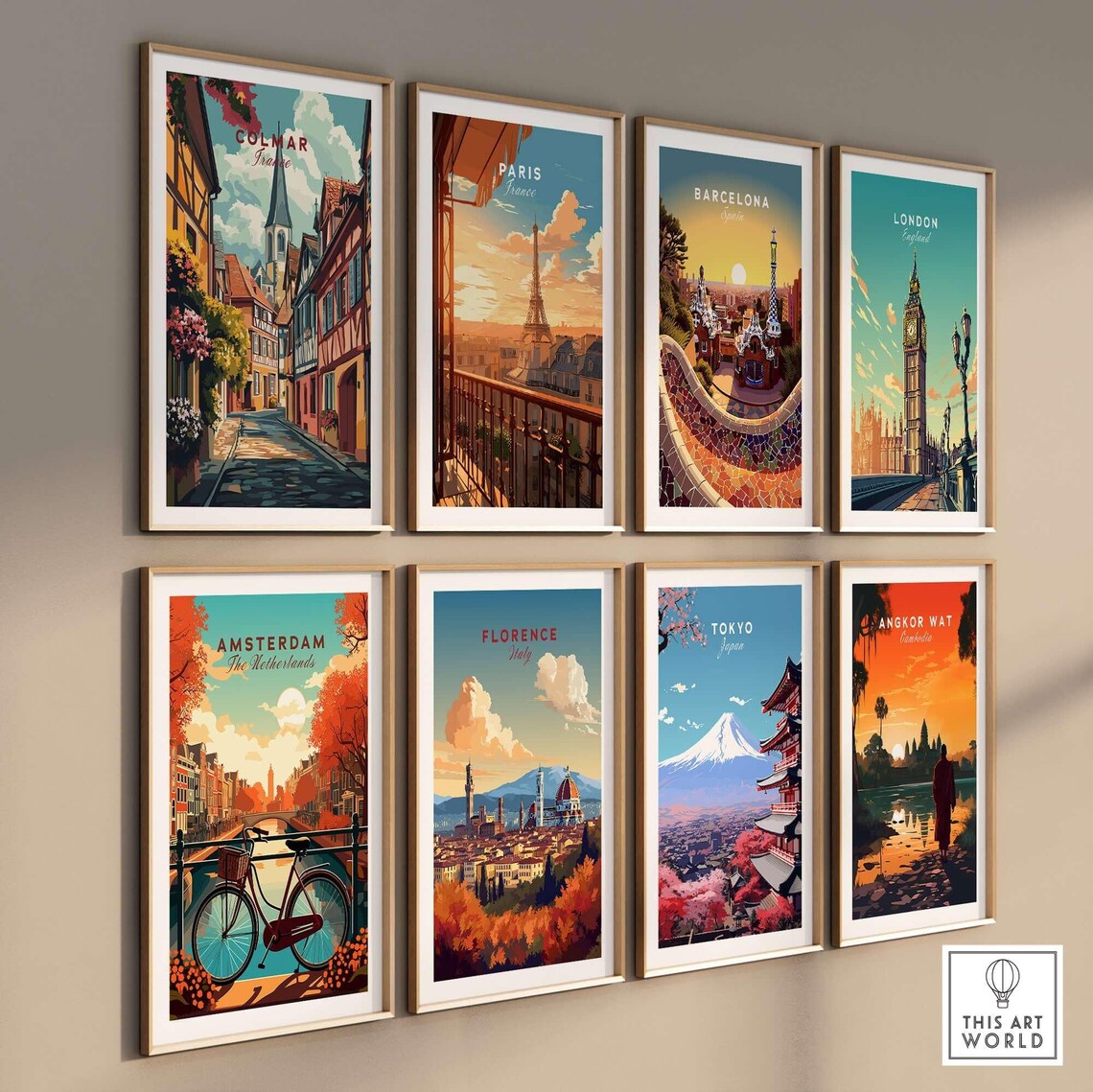 Colmar France Half Timbered Old Town Street Church Travel Poster - Image 3