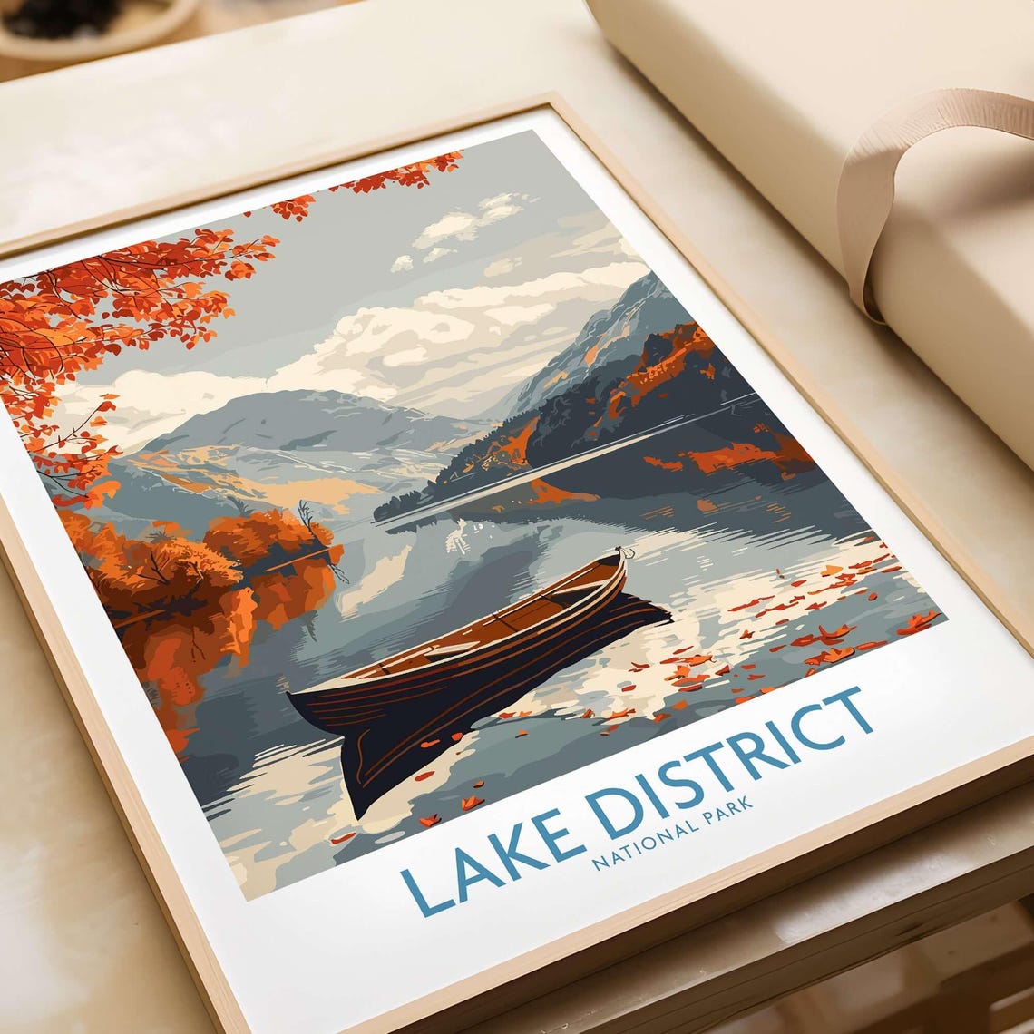 Lake District Travel Poster, Cumbria England