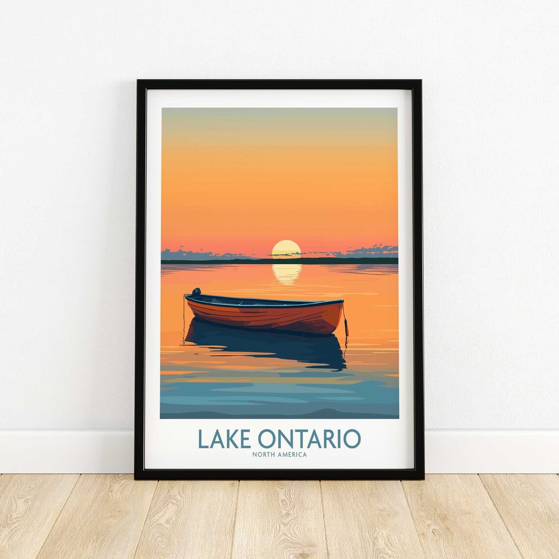 Lake Ontario Travel Poster, Lake and Shoreline Art Print