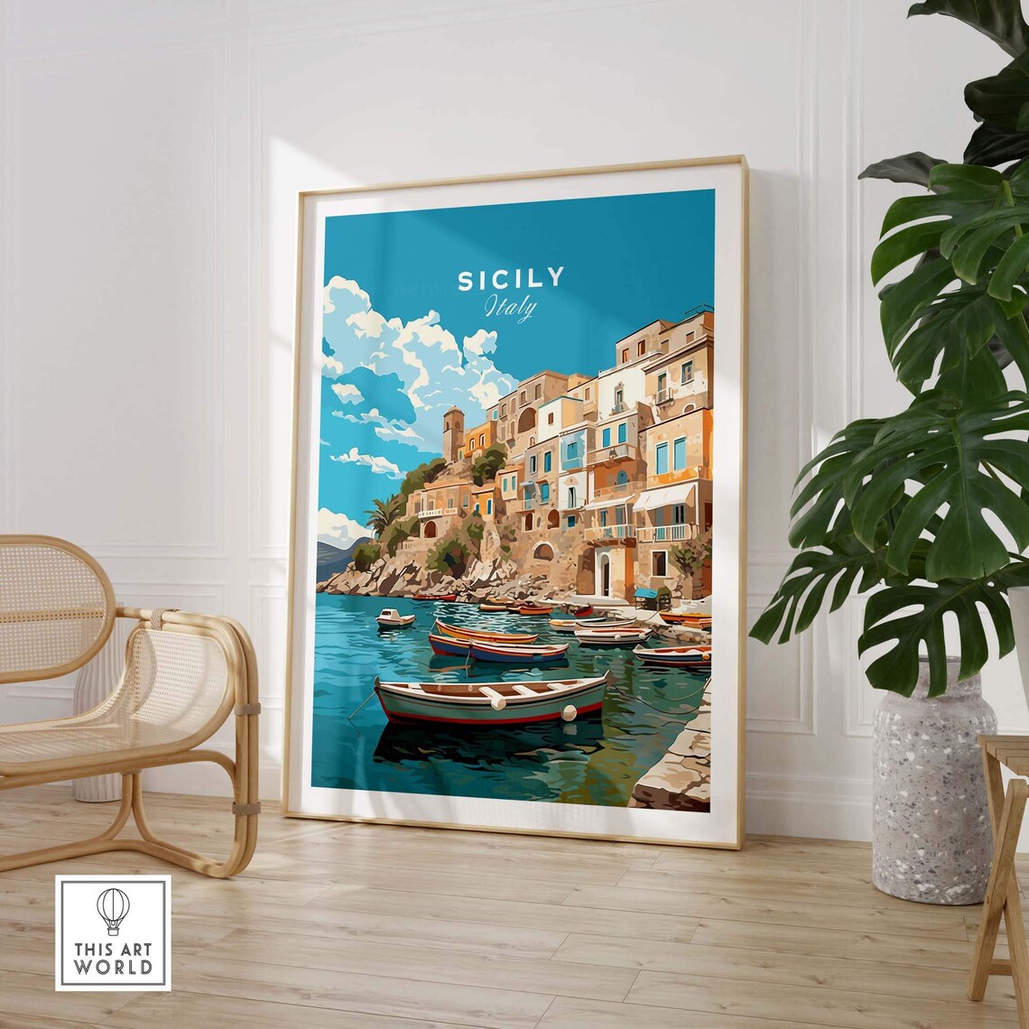 Sicily Travel Poster, Birthday and Anniversary Gift - Image 3