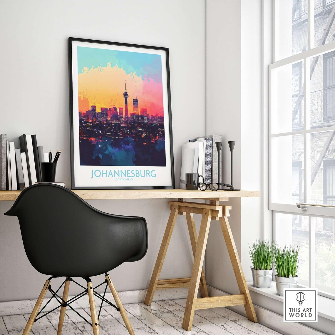Johannesburg Skyline - Modern Cityscape Poster - Image 4