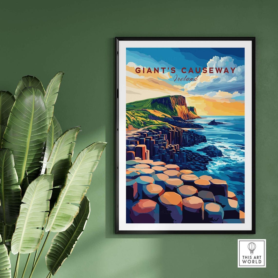 Giants Causeway Ireland Basalt Columns Cliffs Sea Travel Poster - Image 2