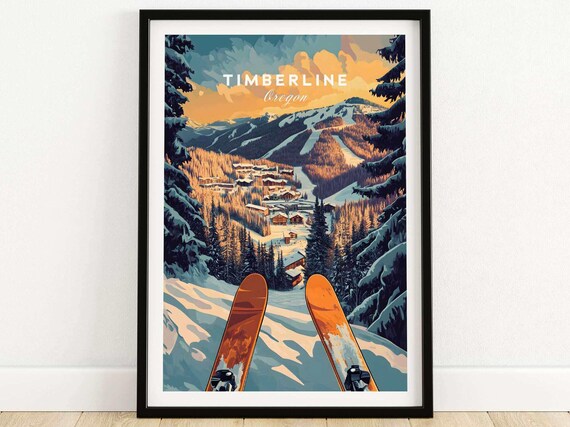 Timberline Oregon Ski Tips Point of View Winter Travel Poster