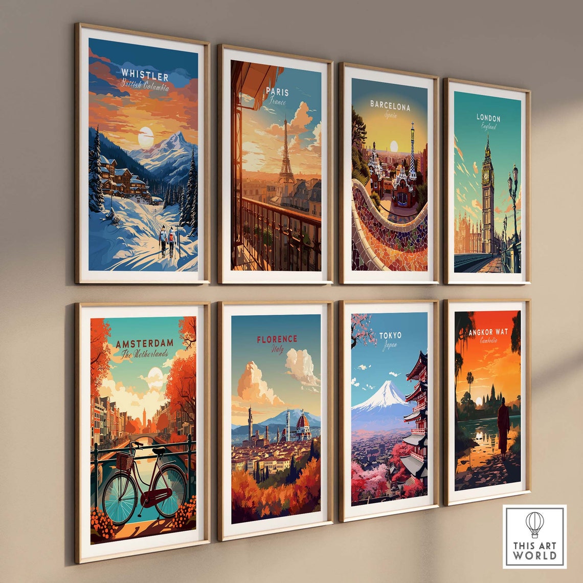 Mountain Whistler British Columbia Ski Village Sunset Snow Poster - Image 3