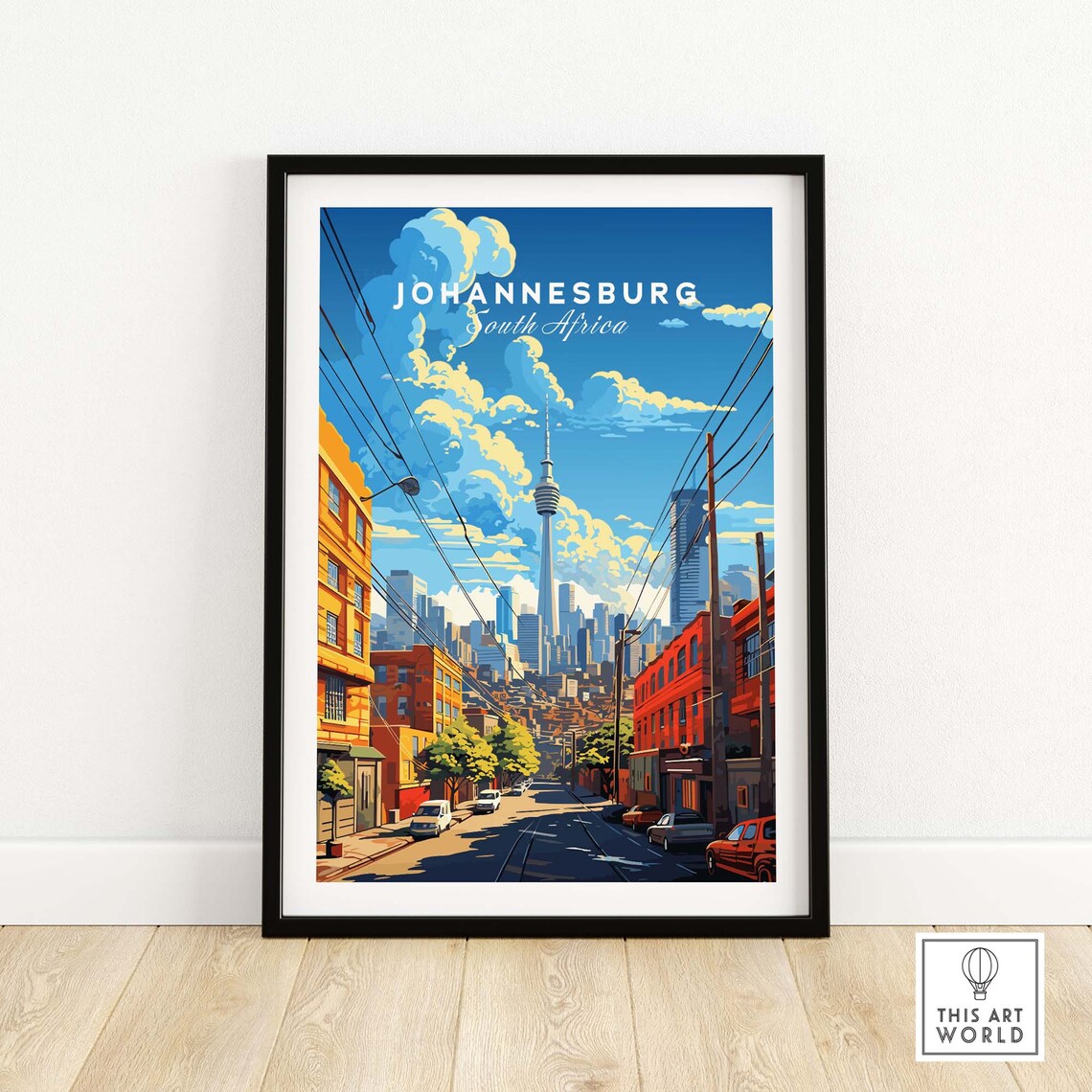 Johannesburg Travel Poster Art Print, Home Decor