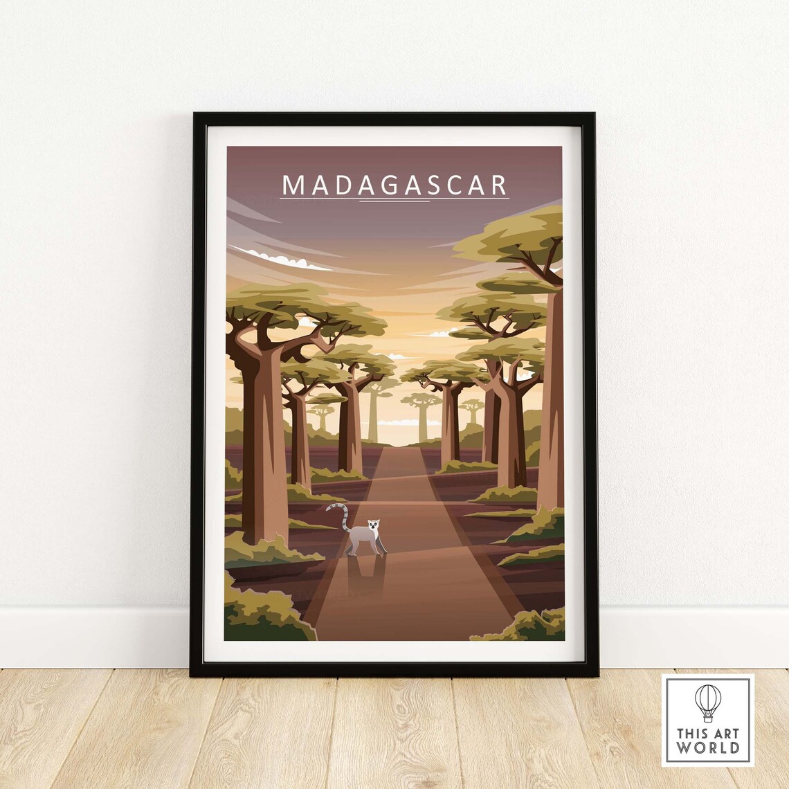 Madagascar Travel Poster, Kids Room Wall Art