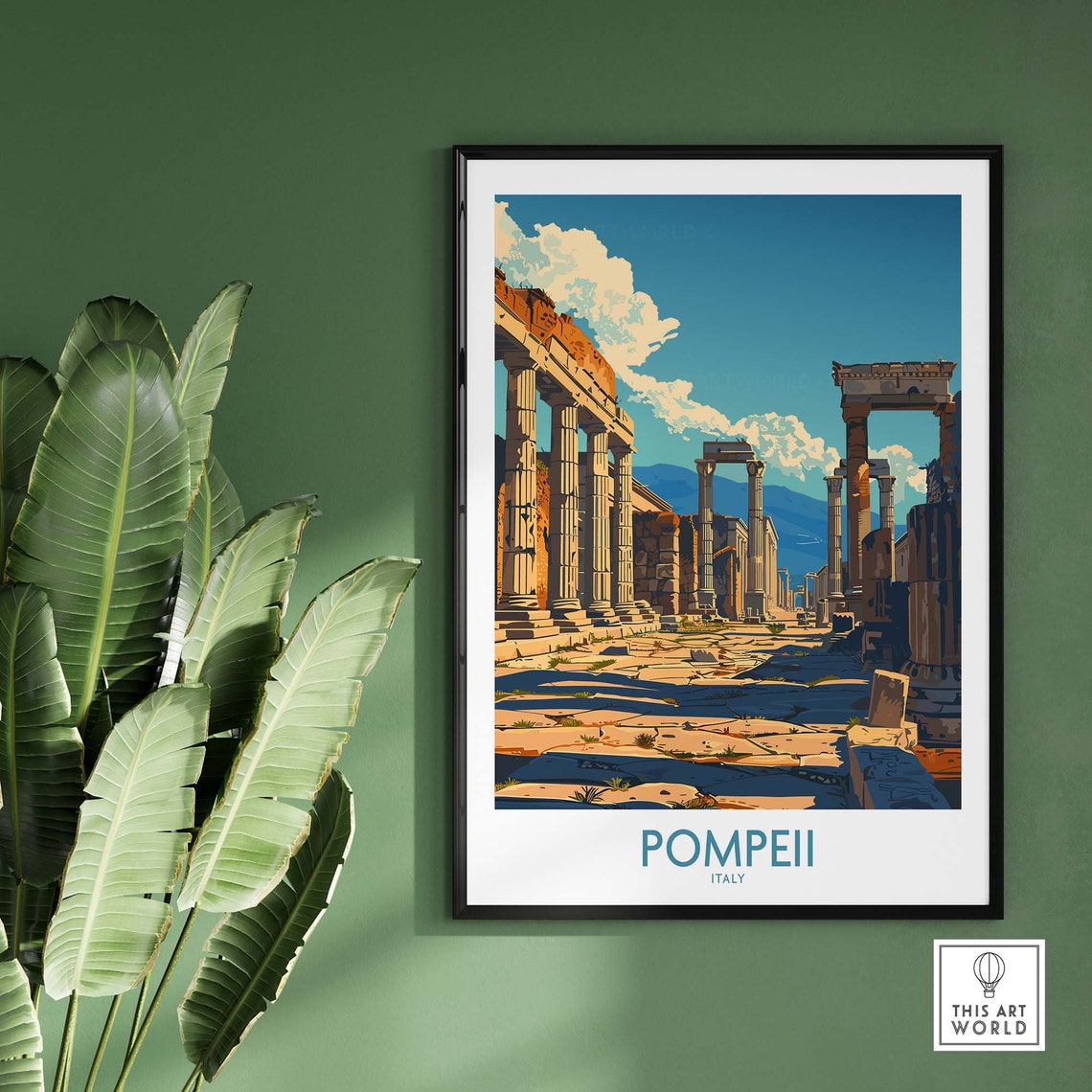 Pompeii Italy Ancient Roman Columns Ruins Historic Site Poster - Image 2