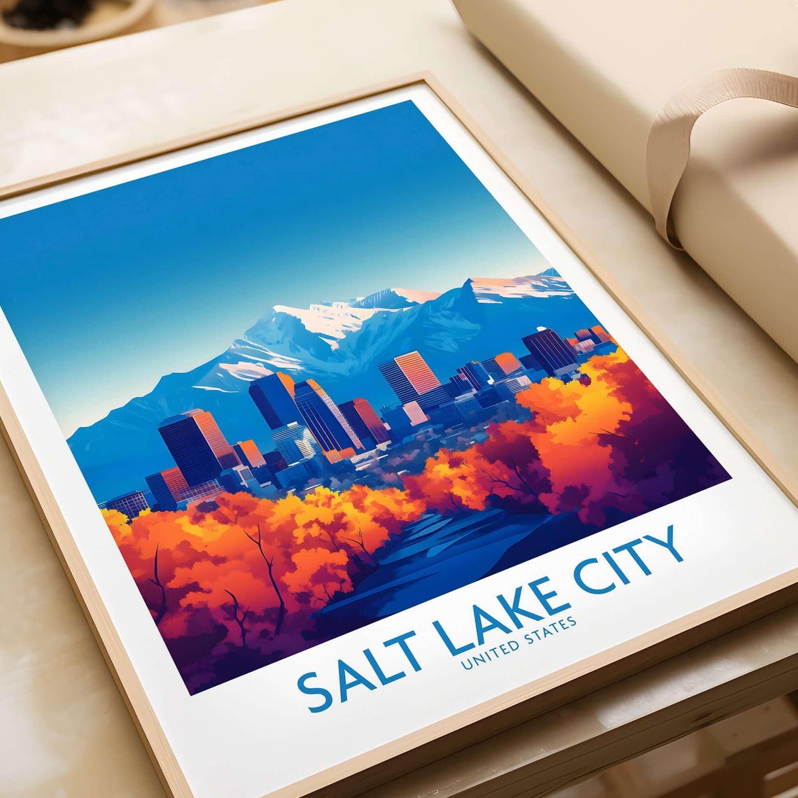 Salt Lake City Travel Poster, Utah Wall Decor