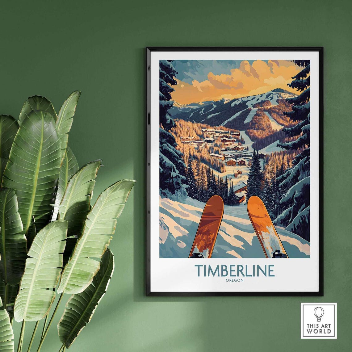 Timberline Oregon Ski Resort Travel Poster - Image 2