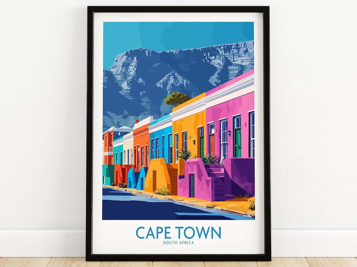 Table Mountain Cape Town South Africa Travel Poster