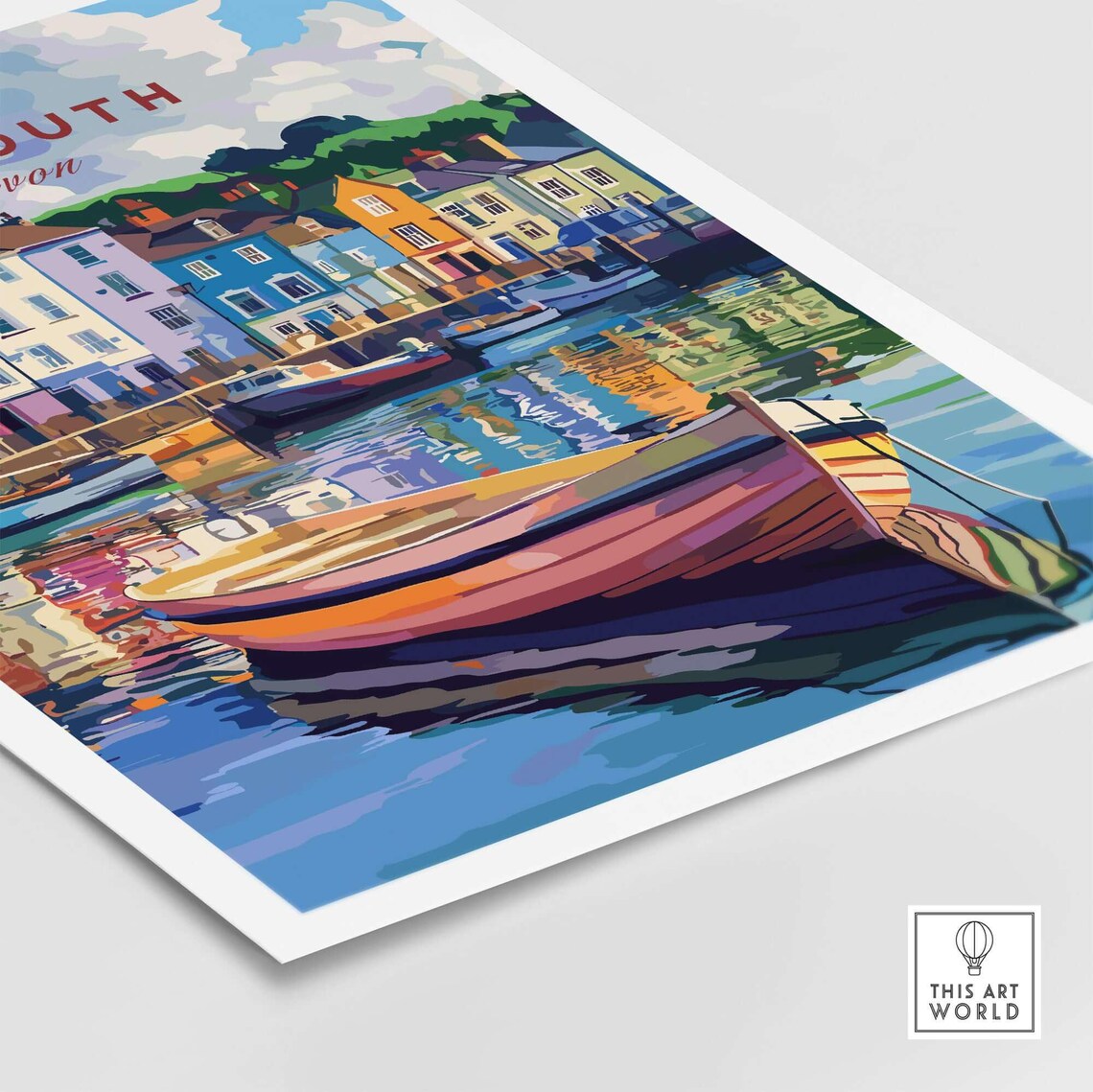 Plymouth Harbour Travel Poster, Devon Office Decor - Image 5