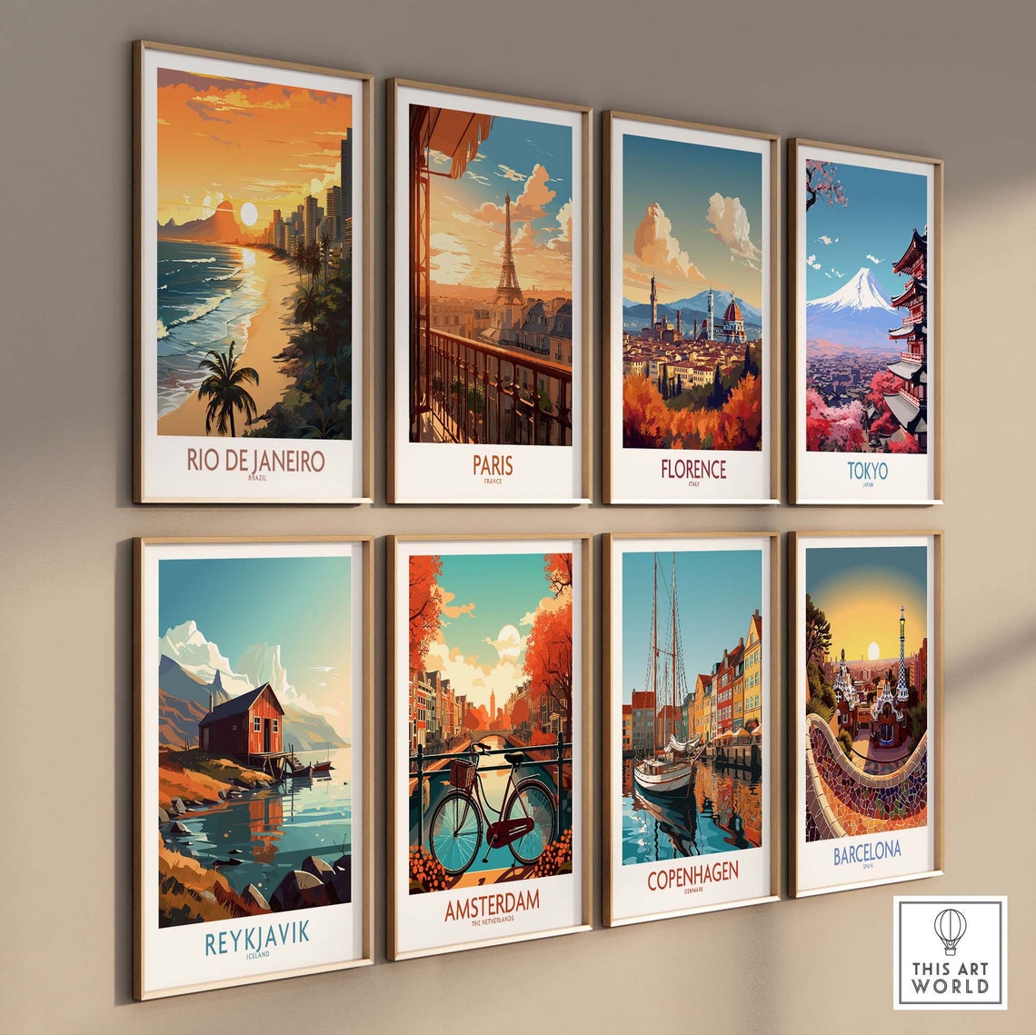 Rio De Janeiro Poster Travel Print Home Dcor Poster Gift Illustration Artwork Wall Hanging Framed Unframed Print - Image 3