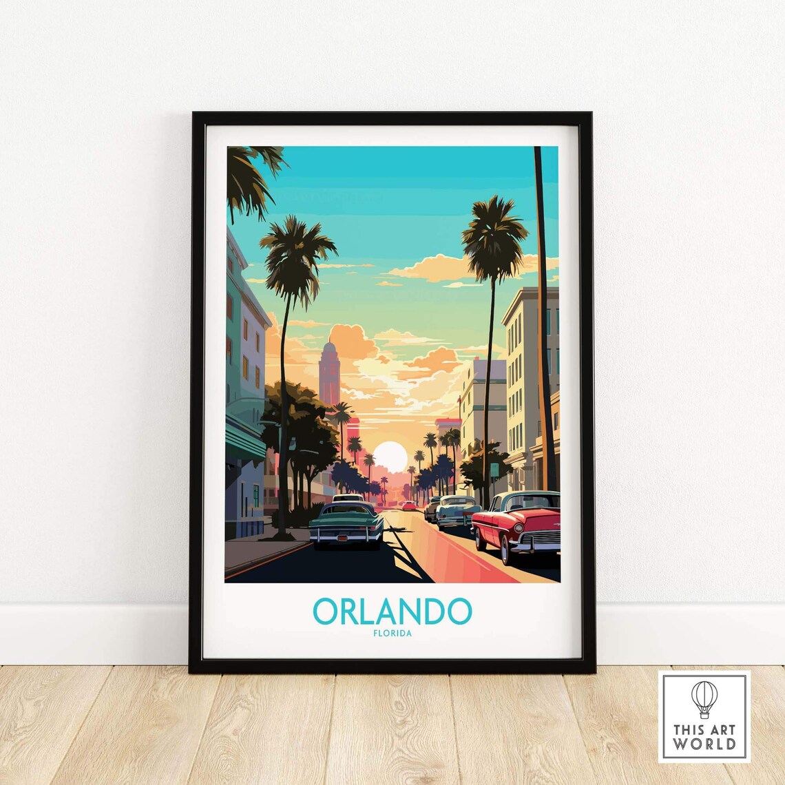 Orlando Travel Poster, Home Decor Wall Art Print