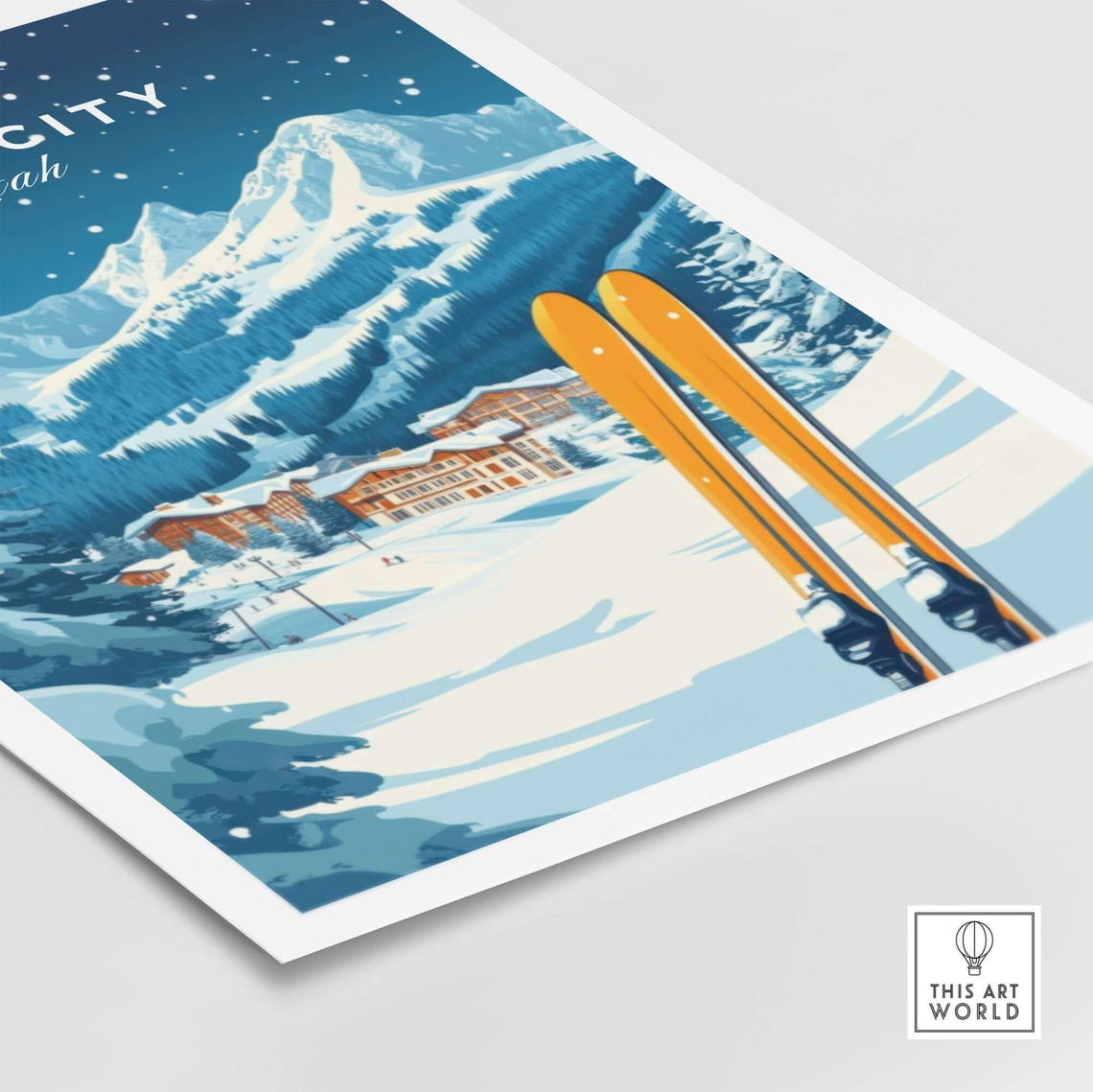 Park City Ski Lodge Art Print, Winter Sports Art - Image 5