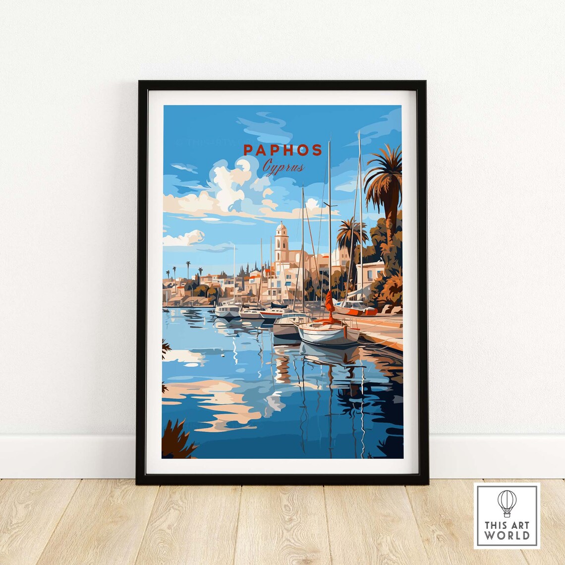 Paphos Travel Poster, Holiday Gift For Her