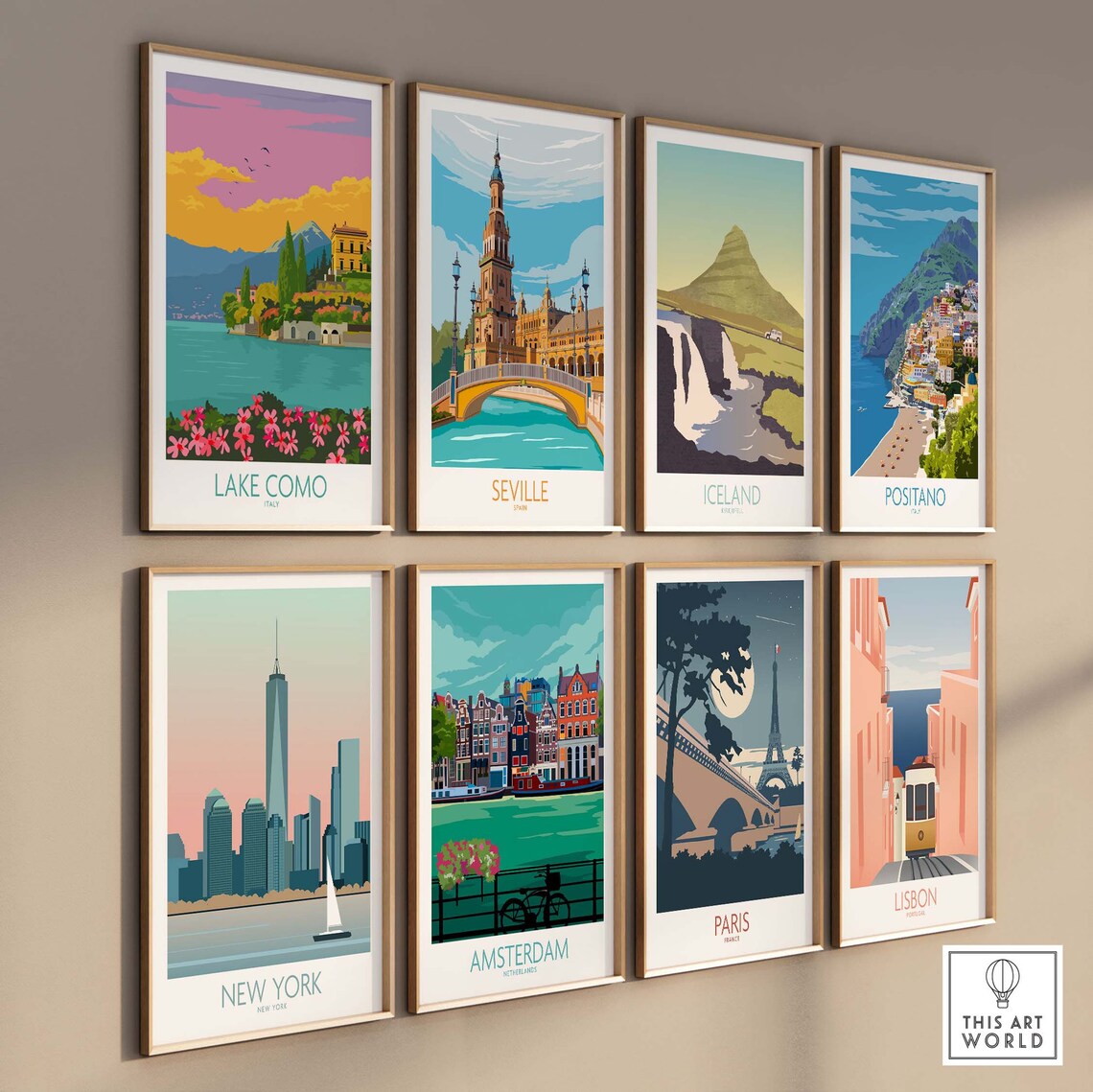 Lake Como Italy Travel Poster, Europe Wall Art - Image 3