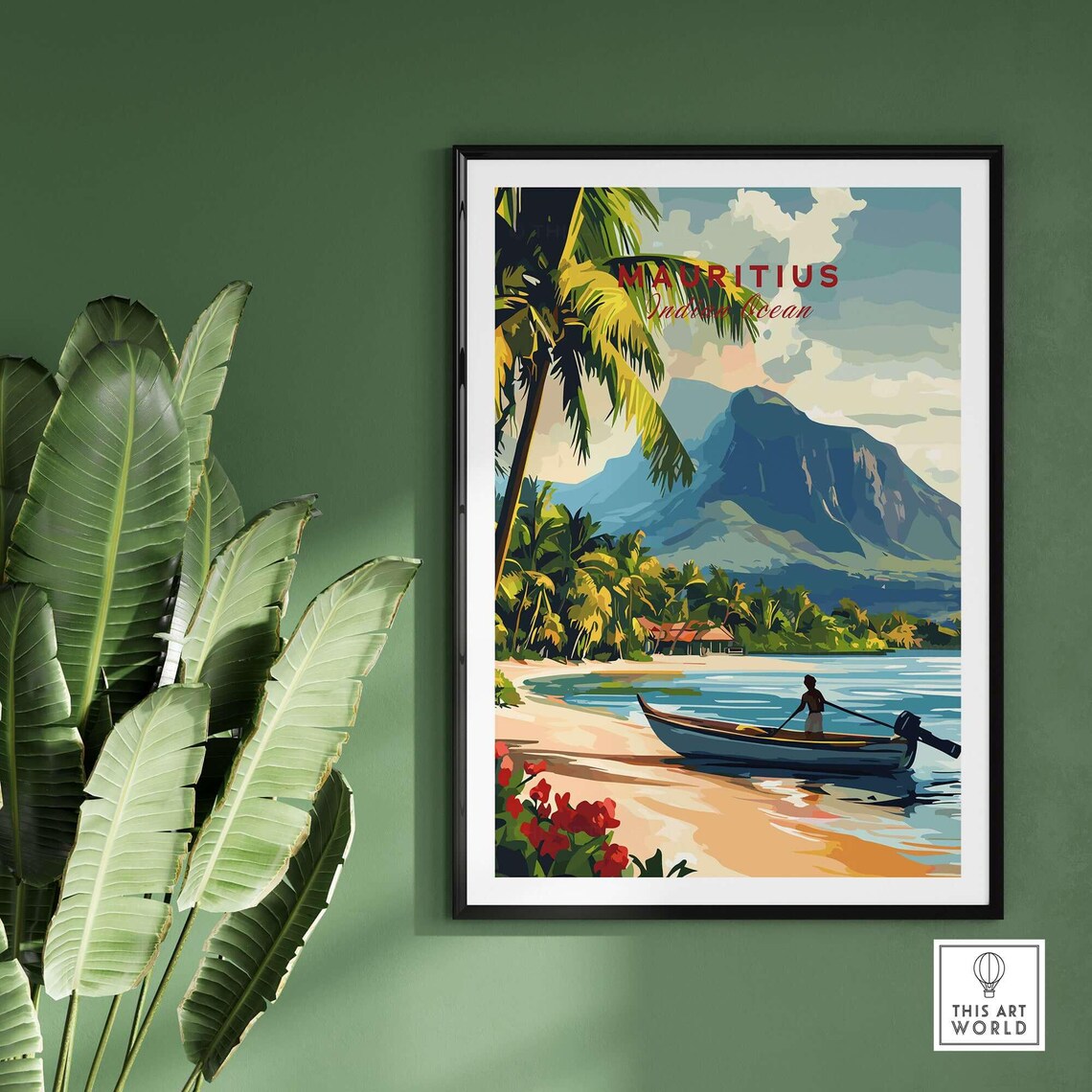 Mauritius Island Tranquility Beach Scene, Coastal Decor - Image 2