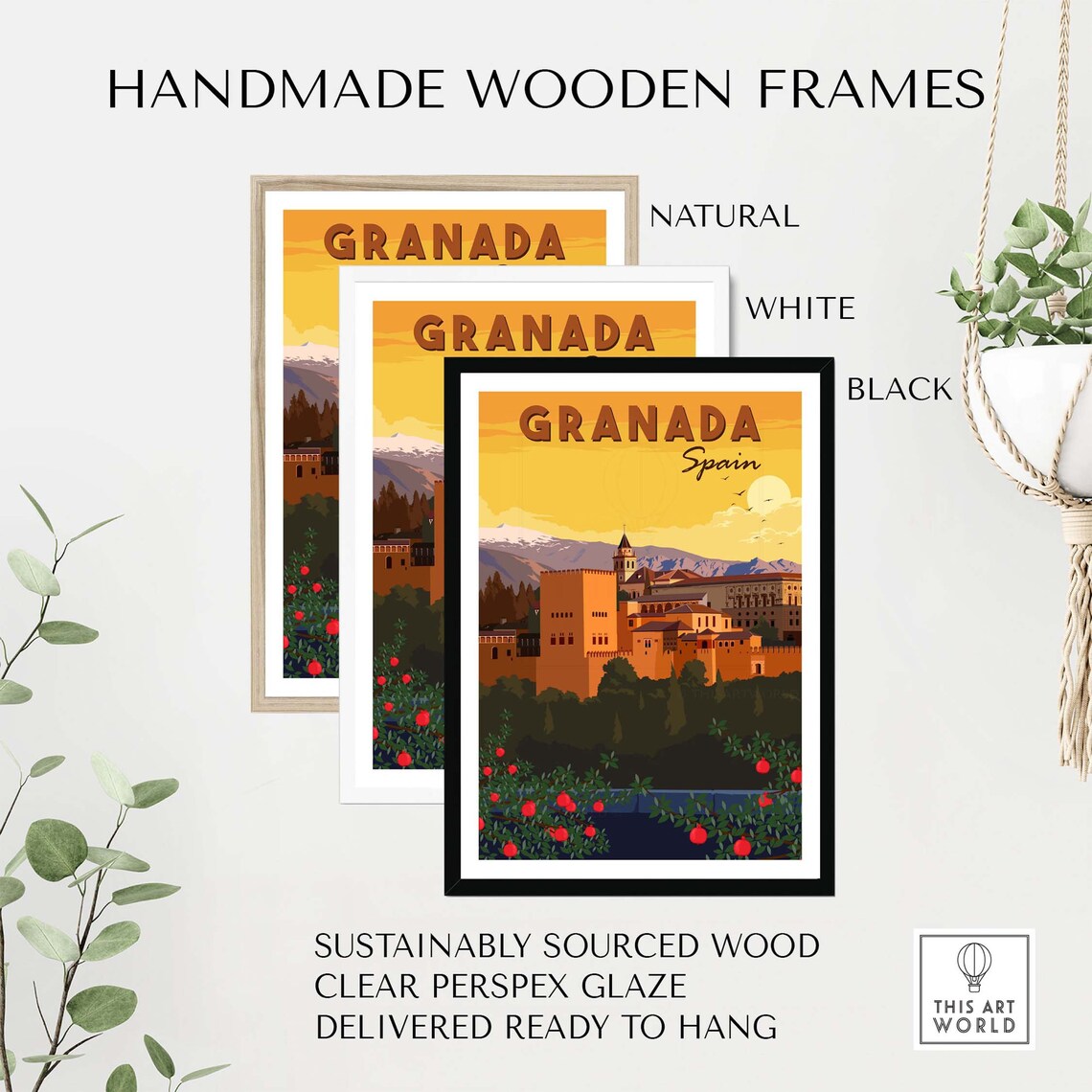 Granada Travel Poster, Andalusia Spain Wall Art - Image 2