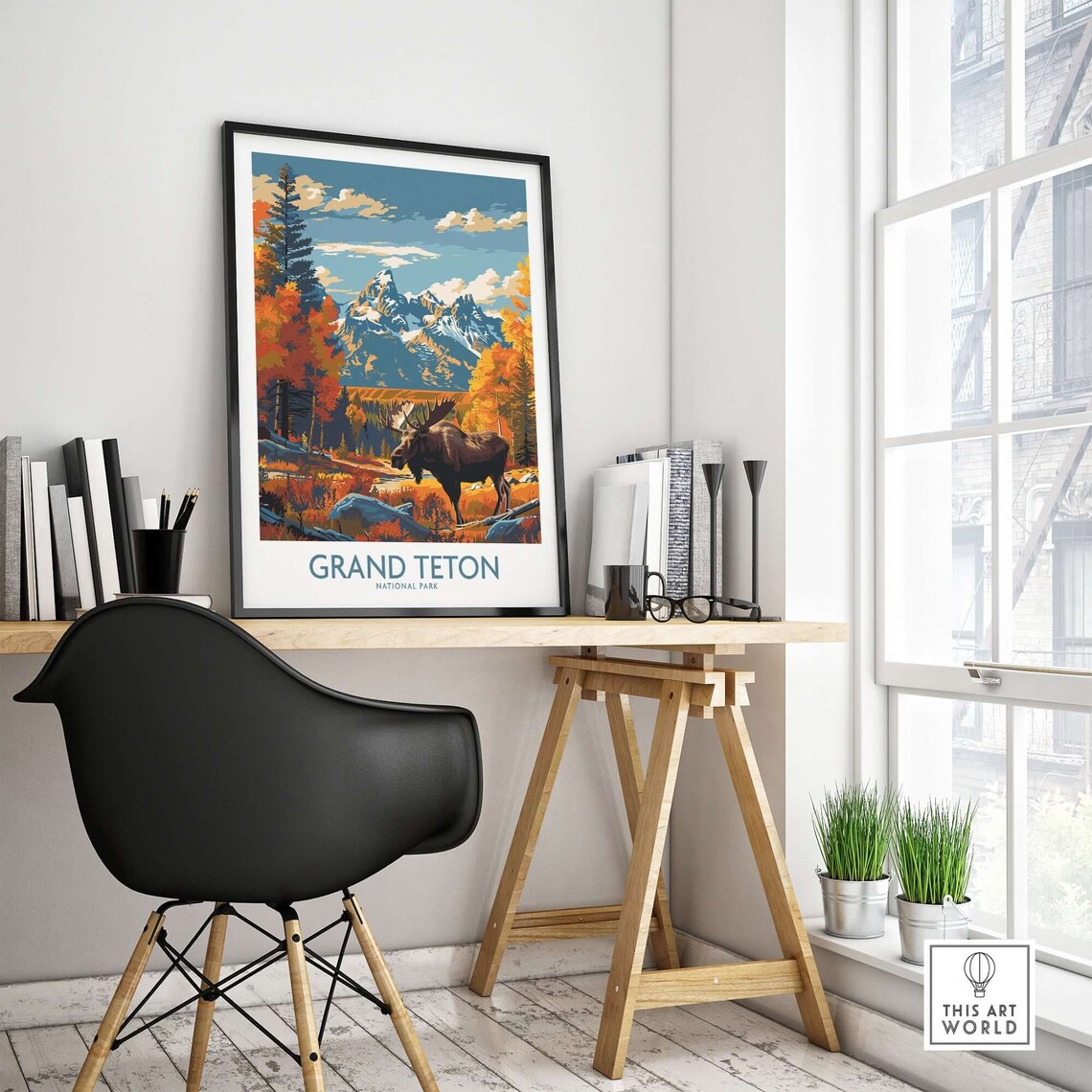 Grand Teton National Park Poster, Vibrant Nature Art Print - Image 4