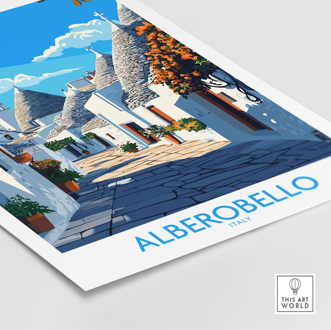 Alberobello Italy Trulli Cone Houses Puglia Village Travel Poster - Image 4