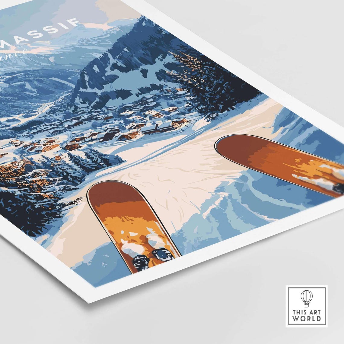 Grand Massif Ski Resort Winter Sports Art Print - Image 5