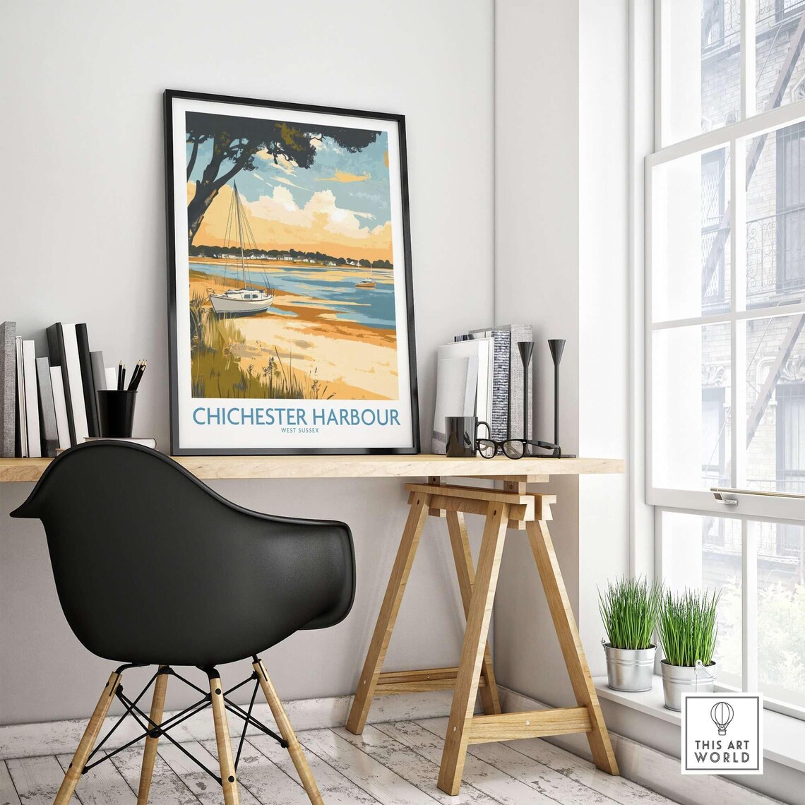 Chichester Harbour Travel Poster, Art Lovers Illustration - Image 4