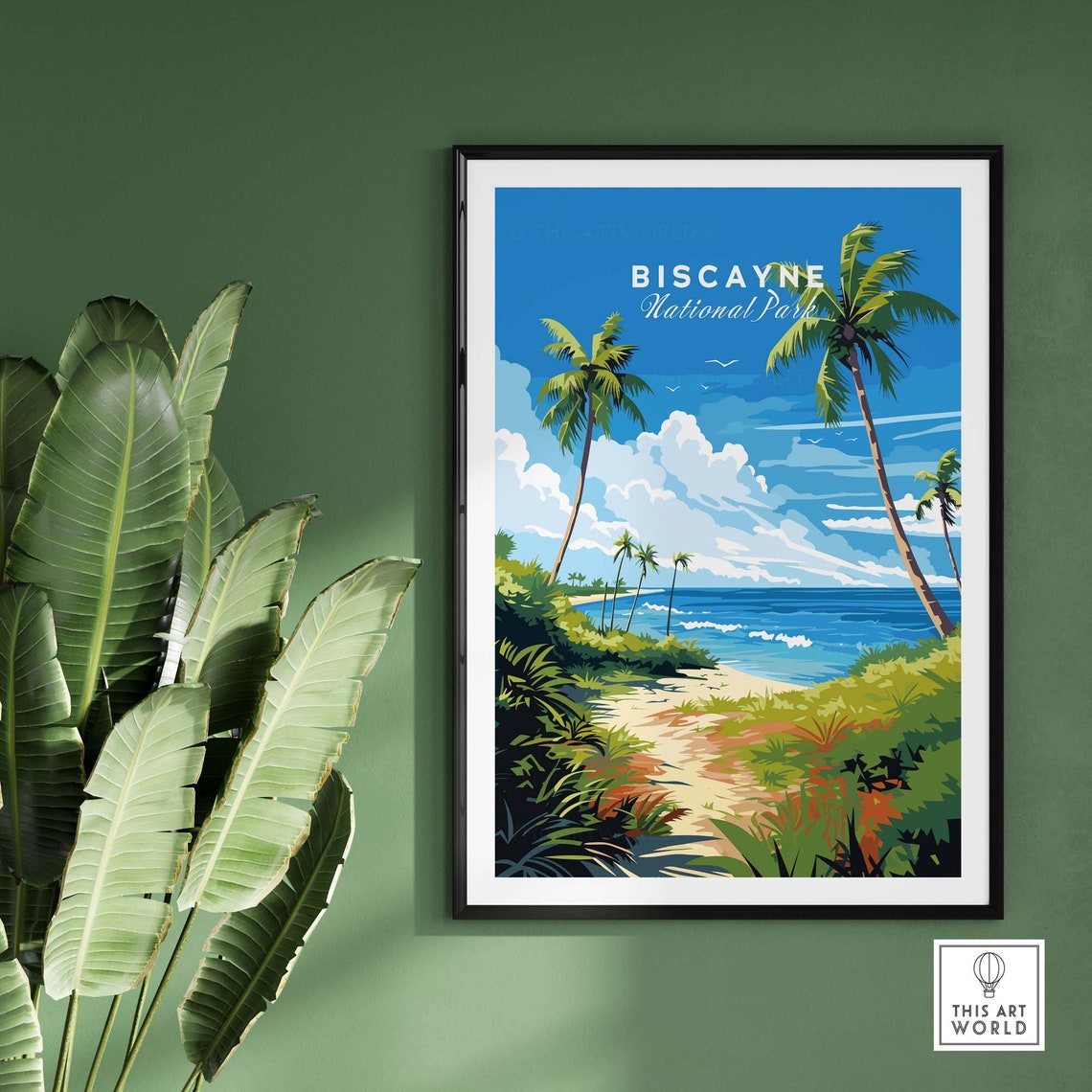 Biscayne National Park Palm Beach Ocean Vista Florida Travel Poster - Image 2