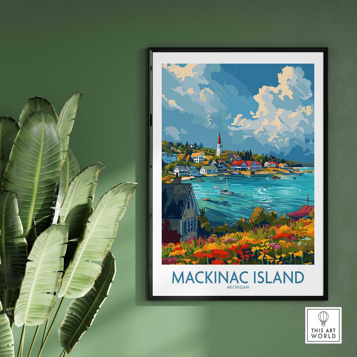 Mackinac Island Travel Poster, Lake Huron Artwork - Image 2